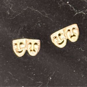 Sterling Silver Comedy and Tragedy Mask Earrings